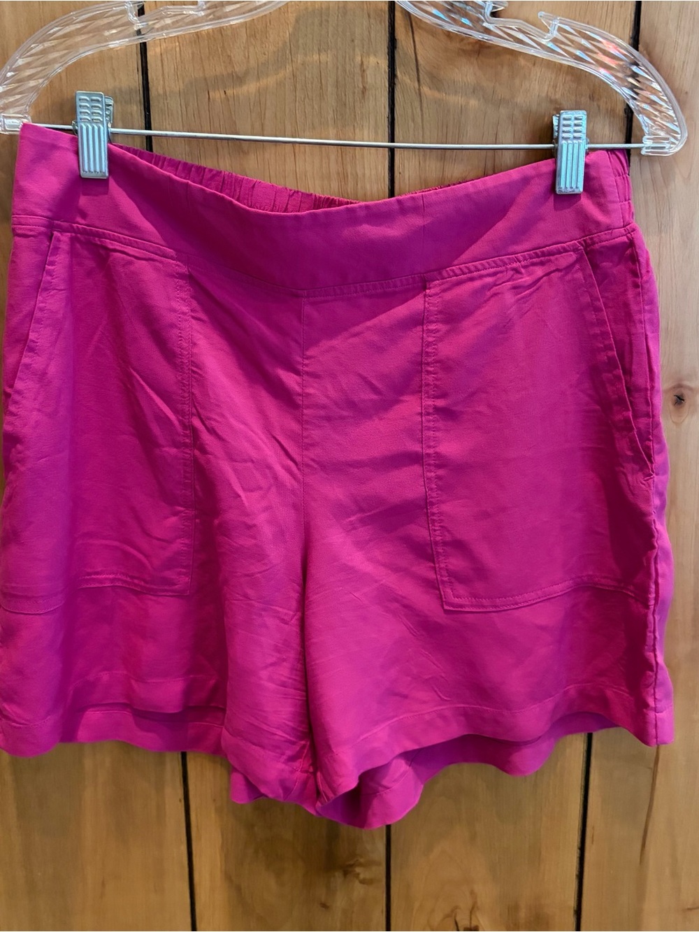 Wildfox Bright Fuchsia High Waist Pull-On Shorts - linen like
